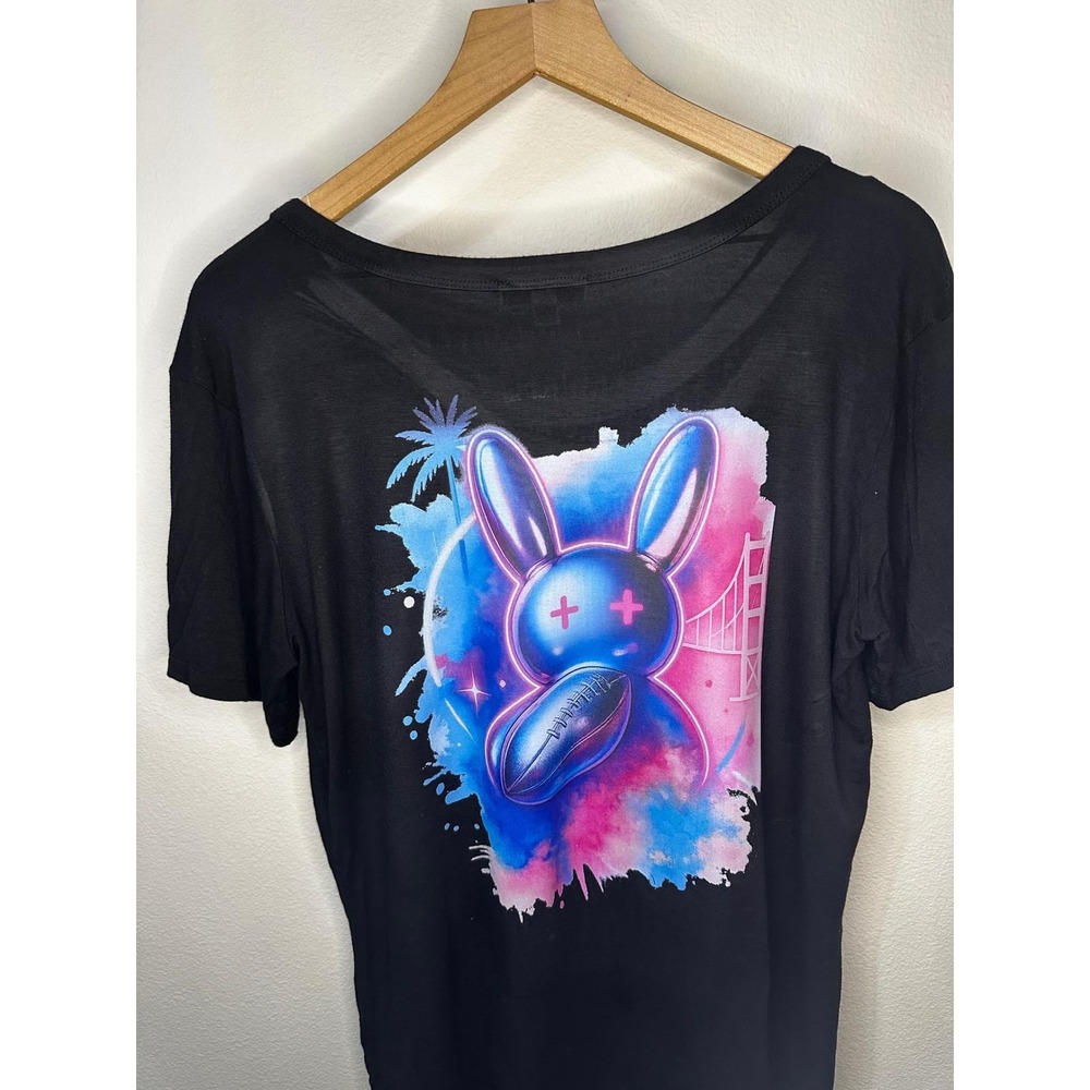 ZENANA OUTFITTERS Black Benito Bowl LX Graphic T Shirt Womens Large 0179